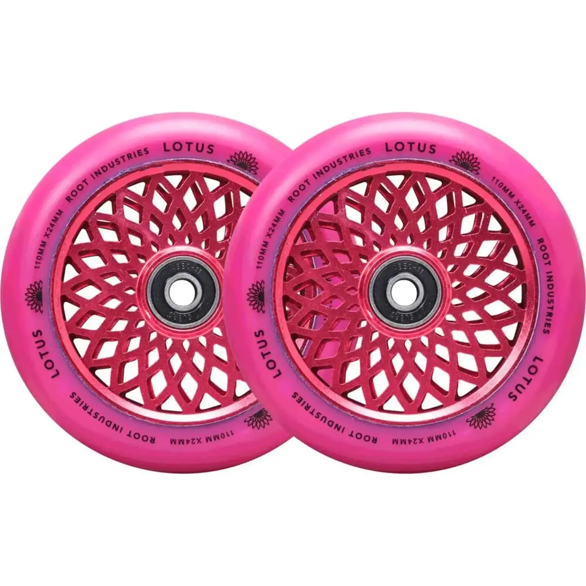 Root Lotus 110mm Ruedas Patinete 2 Piezas - Radiant Pink- Scootworld.es