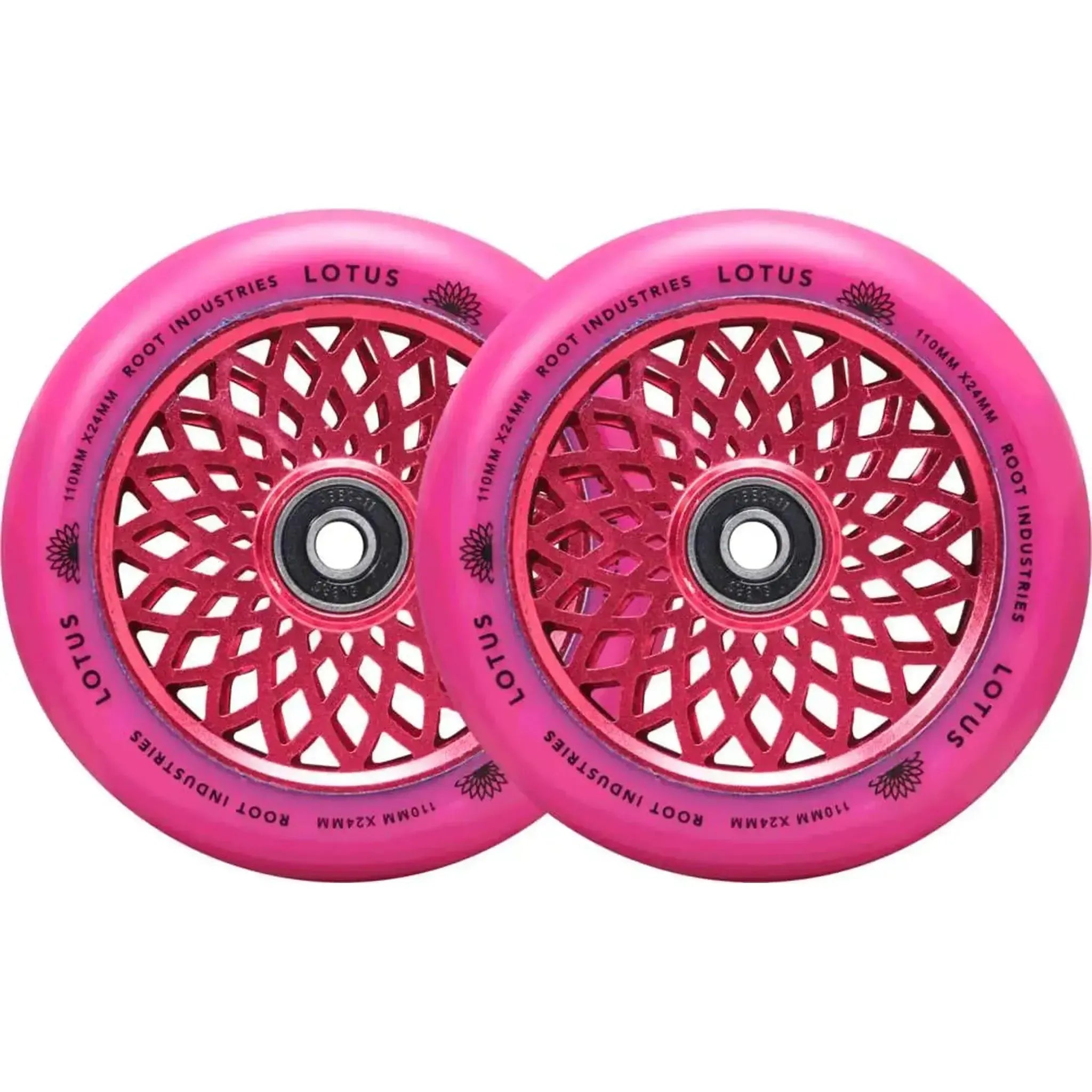 Root Lotus 110mm Ruedas Patinete 2 Piezas - Radiant Pink- Scootworld.es