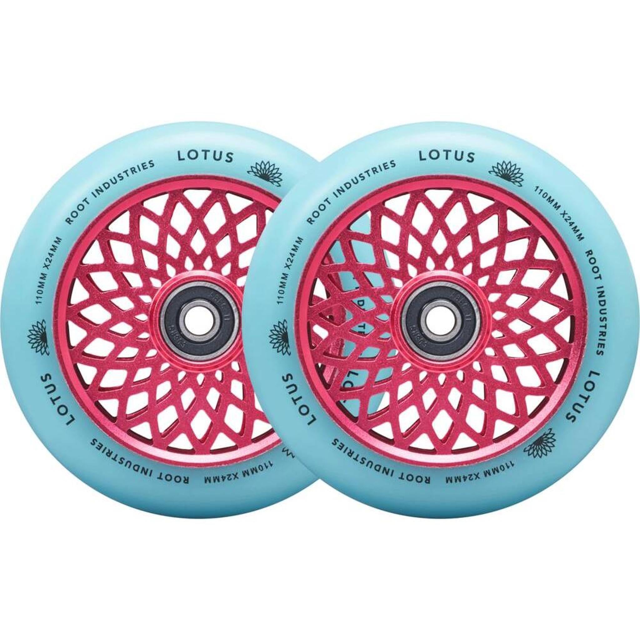 Root Lotus Ruedas Patinete 2 Piezas - Rosa/Isótopo- Scootworld.es