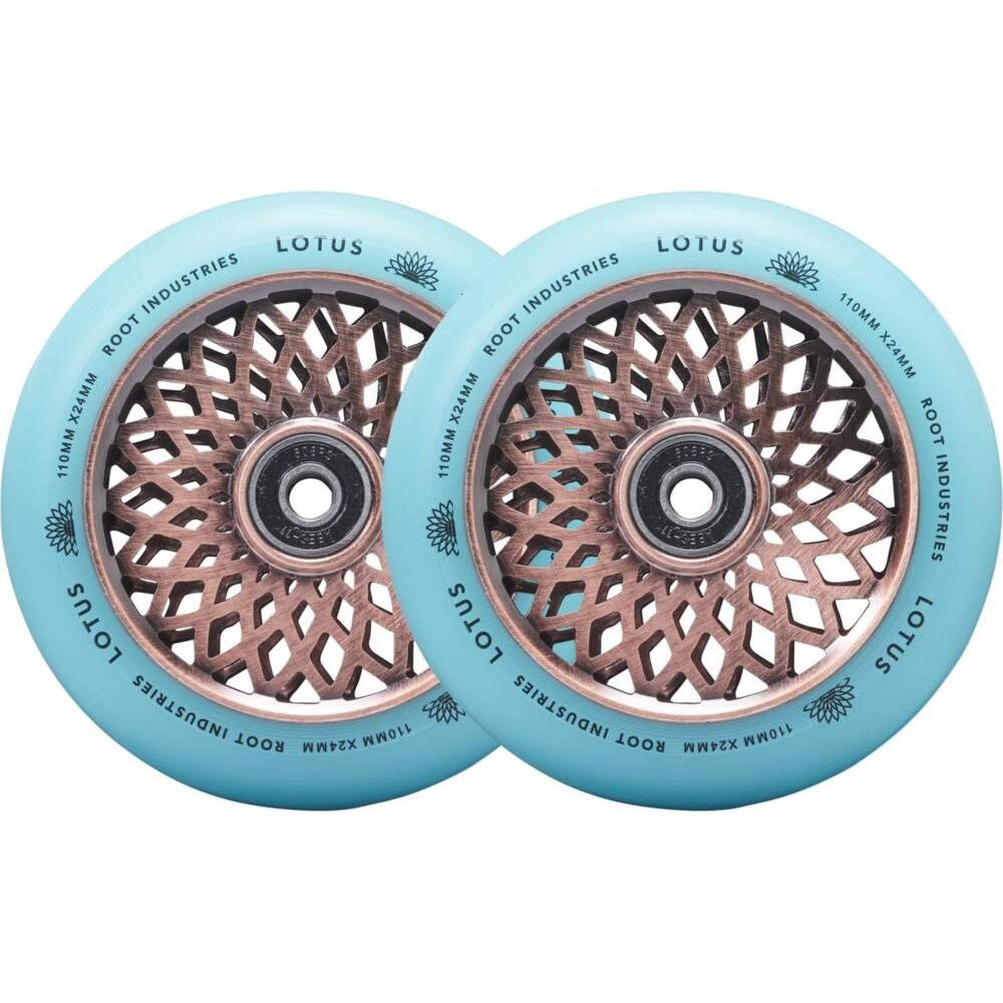 Root Lotus Ruedas Patinete 2 Piezas - Cobre/Isótopo- Scootworld.es