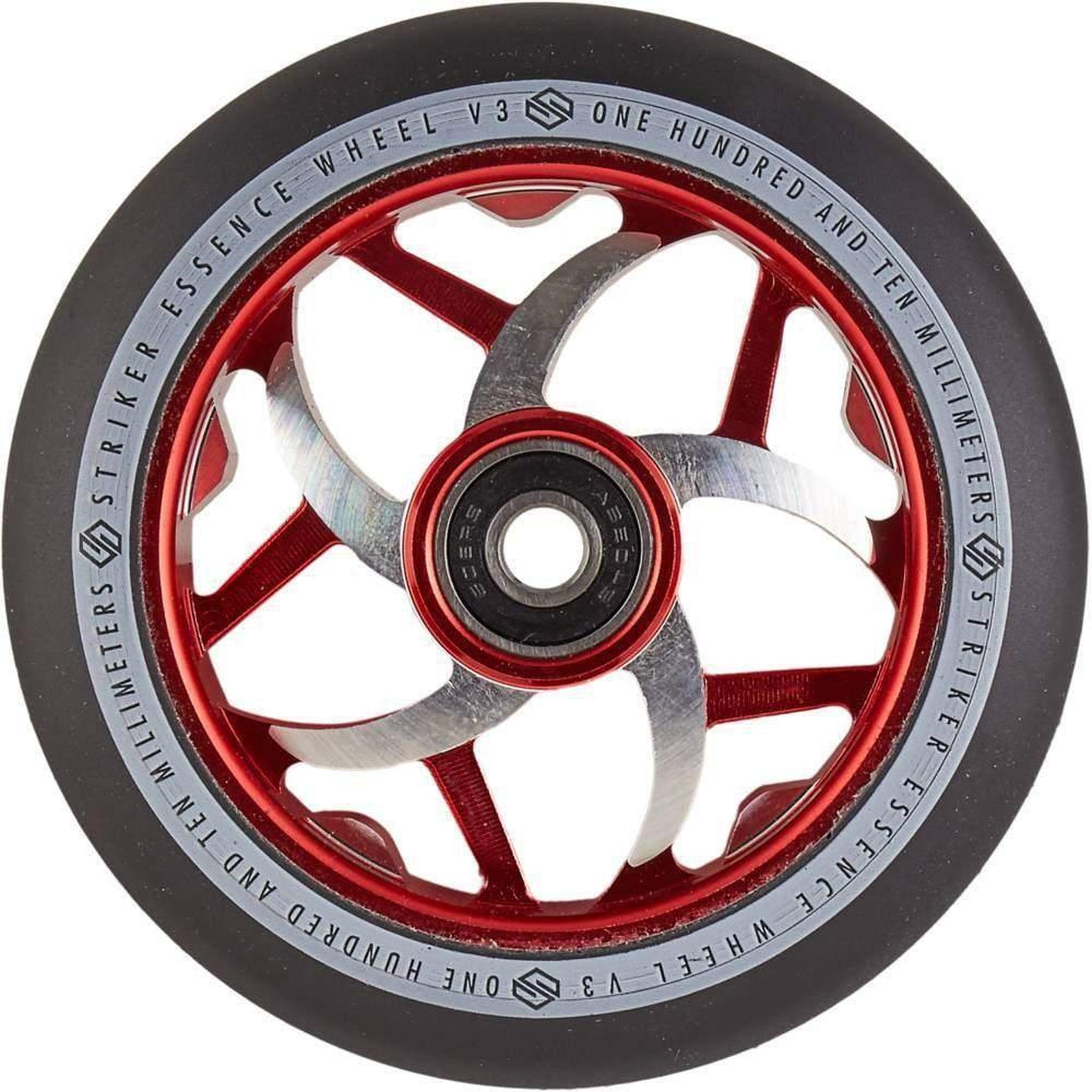 Striker Essence V3 Black PU 110mm Rueda Patinete - Rojo- Scootworld.es