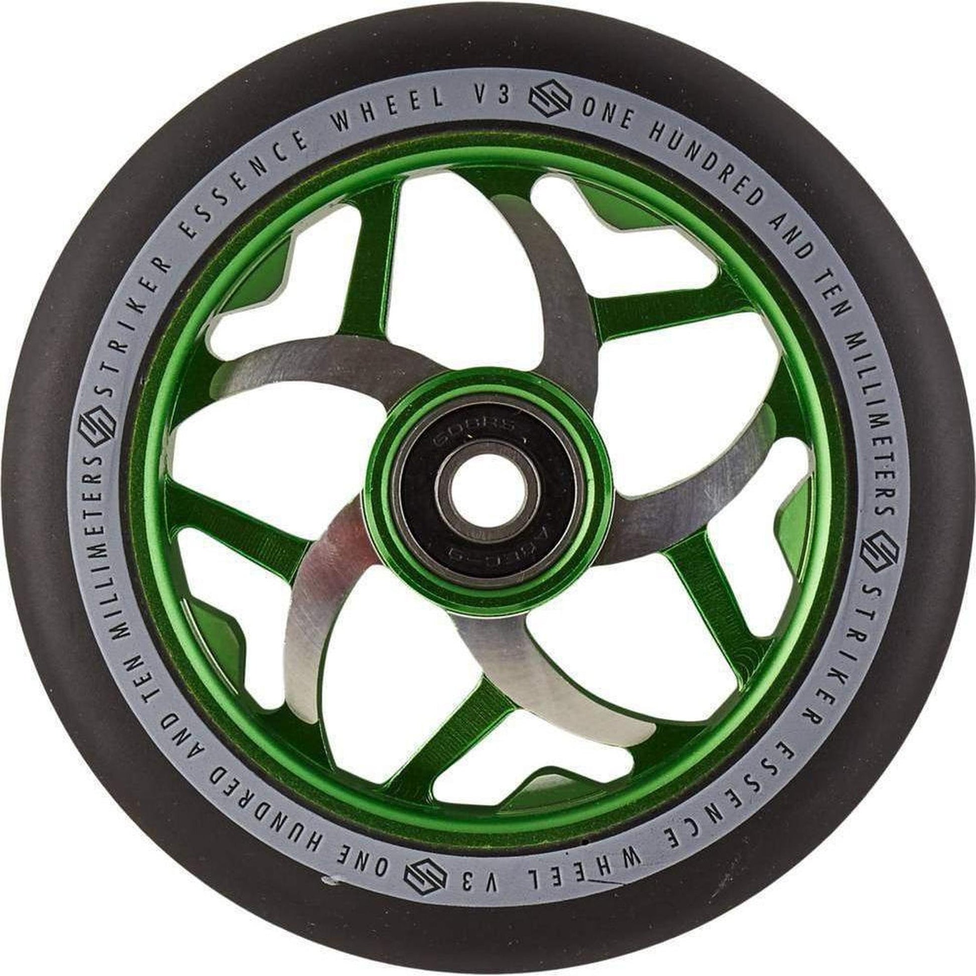 Striker Essence V3 Black PU 110mm Rueda Patinete - Verde- Scootworld.es