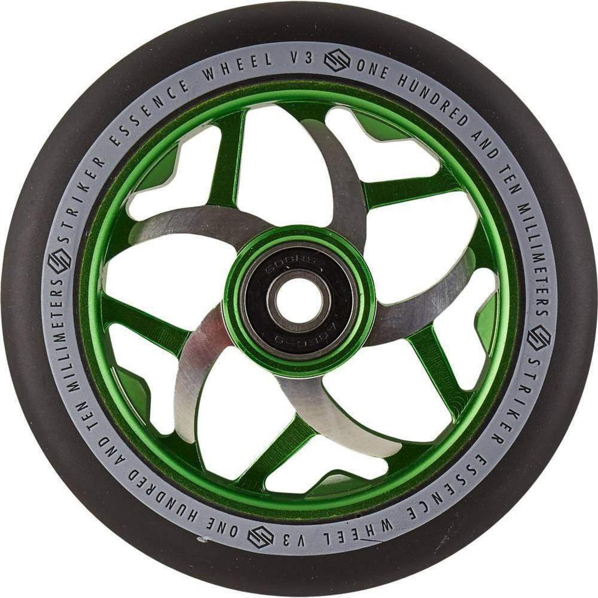 Striker Essence V3 Black PU 110mm Rueda Patinete - Verde- Scootworld.es