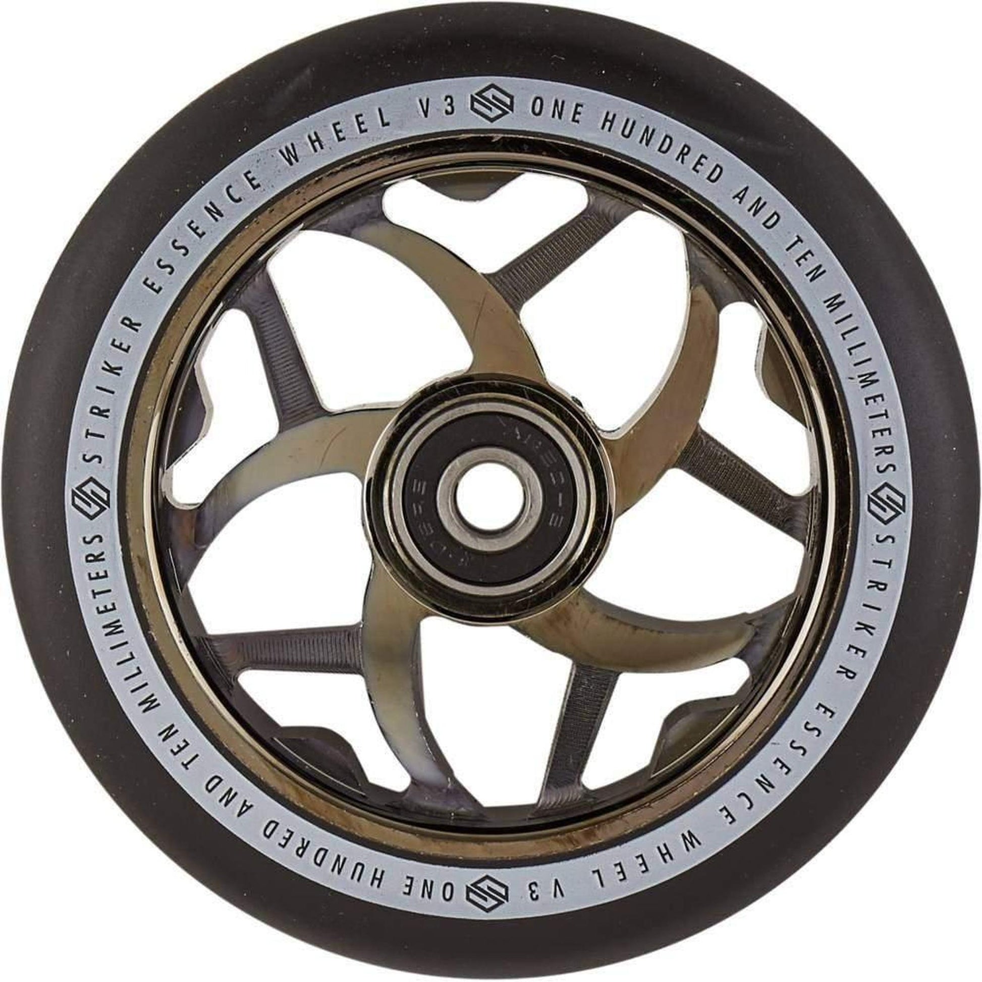 Striker Essence V3 Black PU 110mm Rueda Patinete - Negro metalizado- Scootworld.es