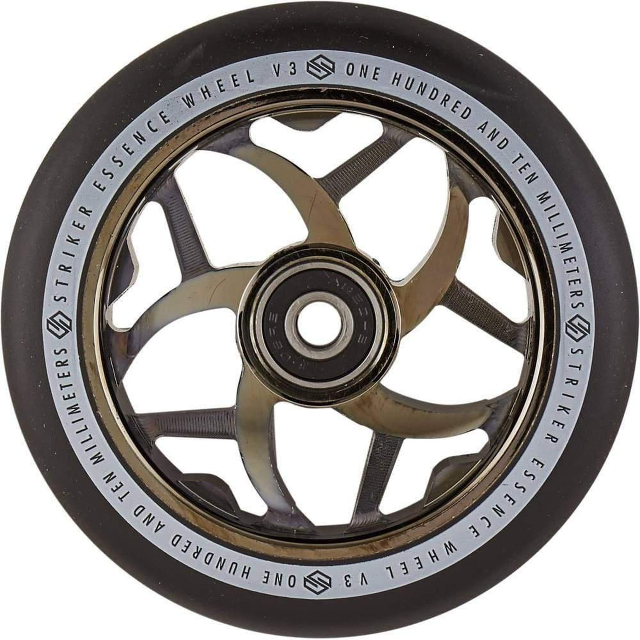 Striker Essence V3 Black PU 110mm Rueda Patinete - Negro metalizado- Scootworld.es