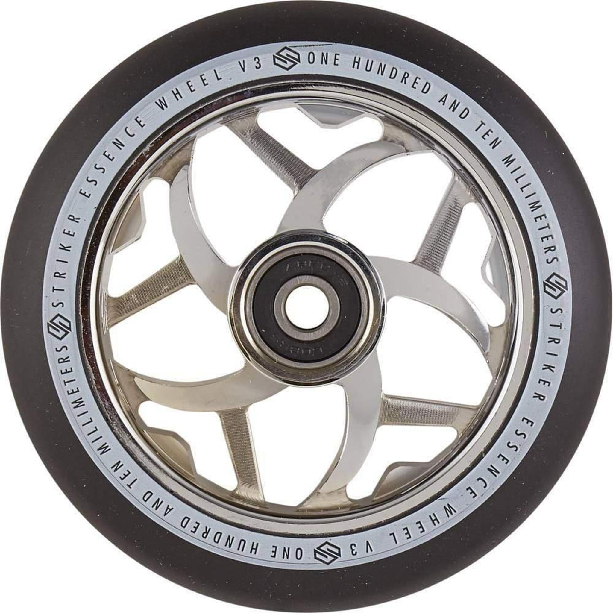 Striker Essence V3 Black PU 110mm Rueda Patinete - Cromado- Scootworld.es