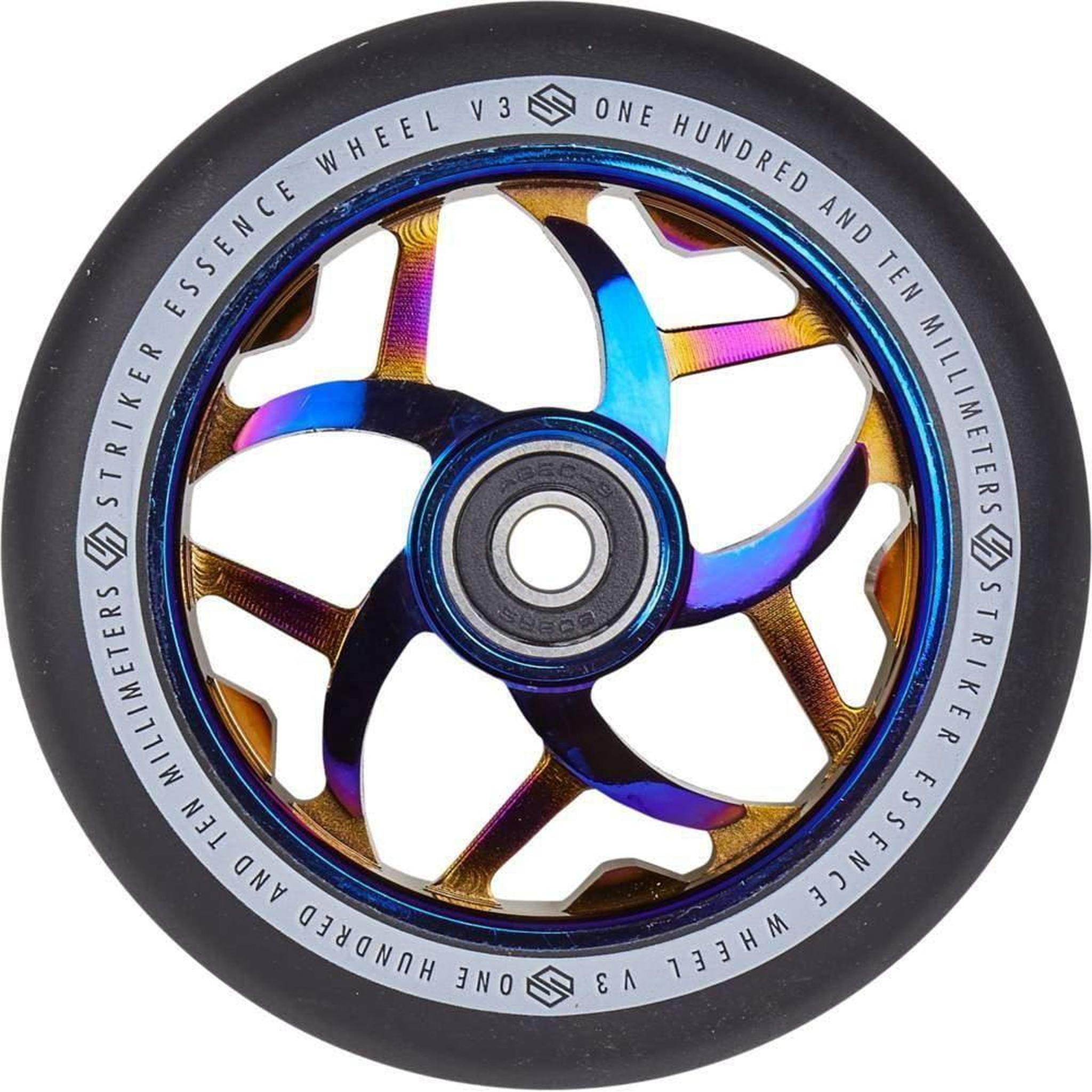 Striker Essence V3 Black PU 110mm Rueda Patinete - Azul Cromo- Scootworld.es