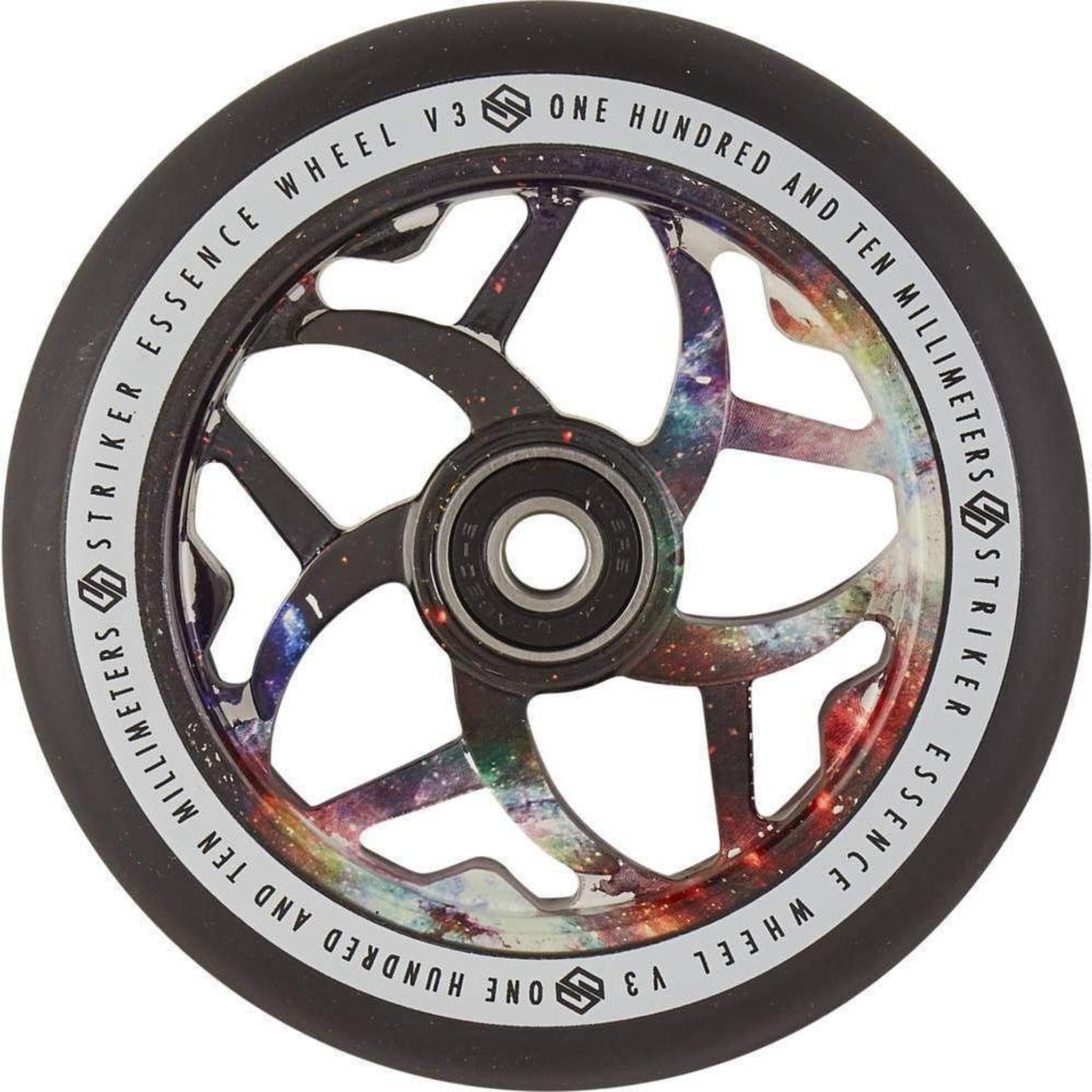 Striker Essence V3 Black PU 110mm Rueda Patinete - Galaxy Mix- Scootworld.es