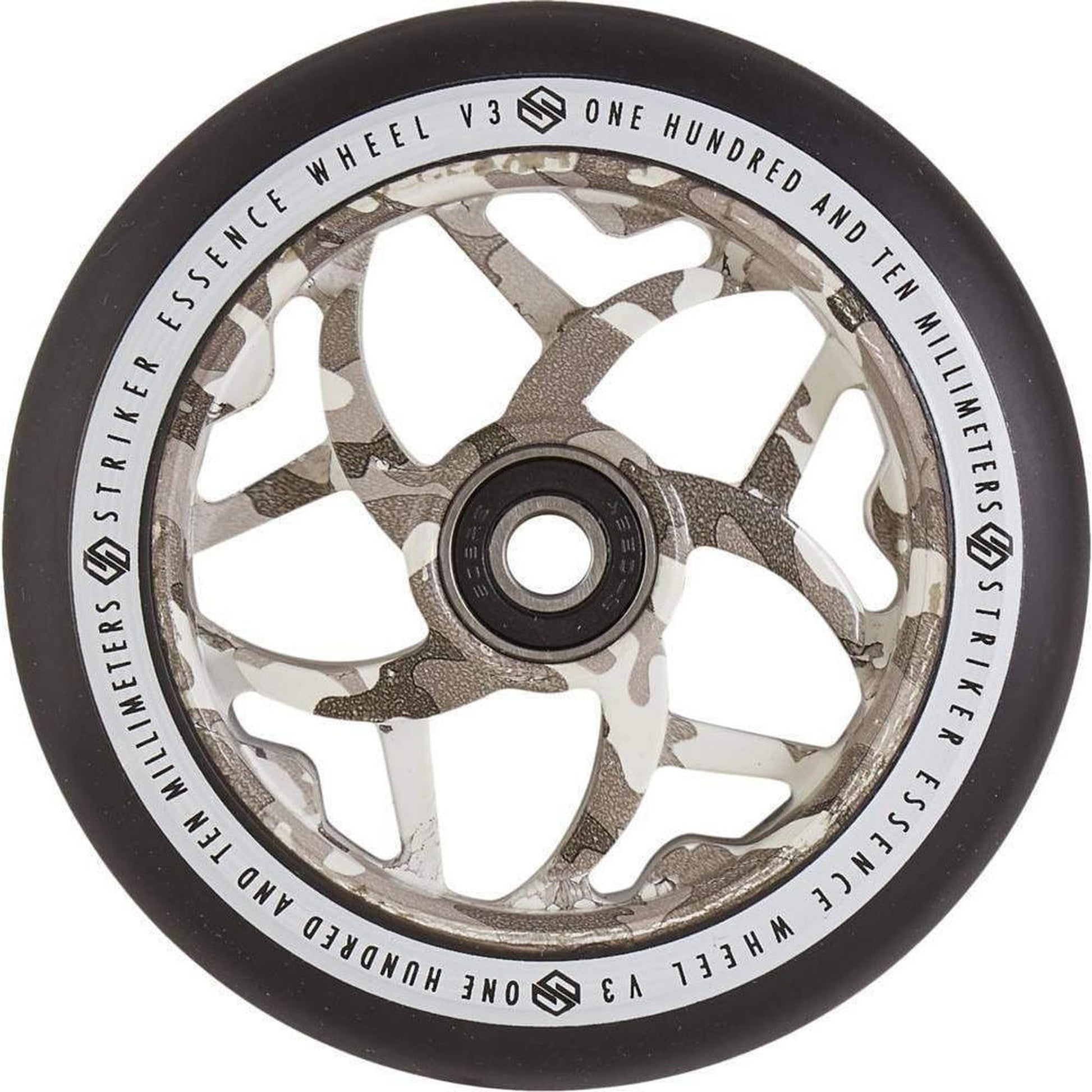 Striker Essence V3 Black PU 110mm Rueda Patinete - Camuflaje Nieve- Scootworld.es