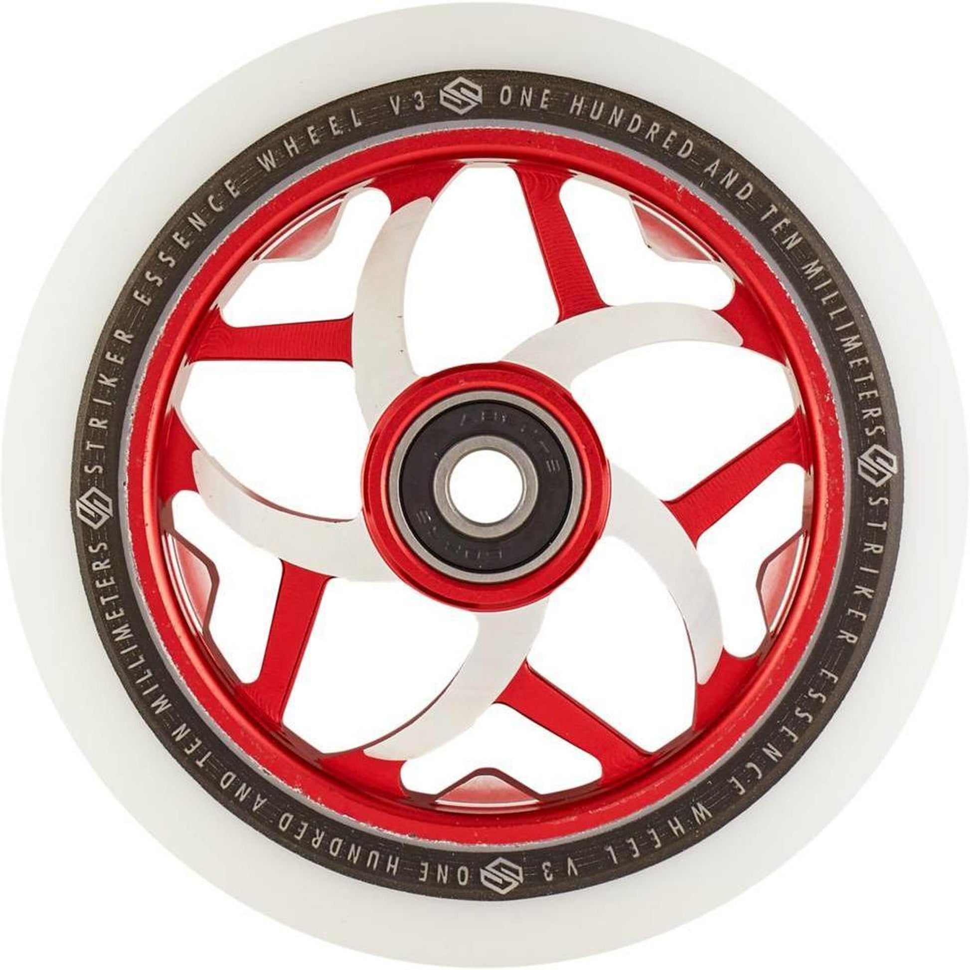 Striker Essence V3 White PU 110mm Rueda Patinete - Rojo- Scootworld.es