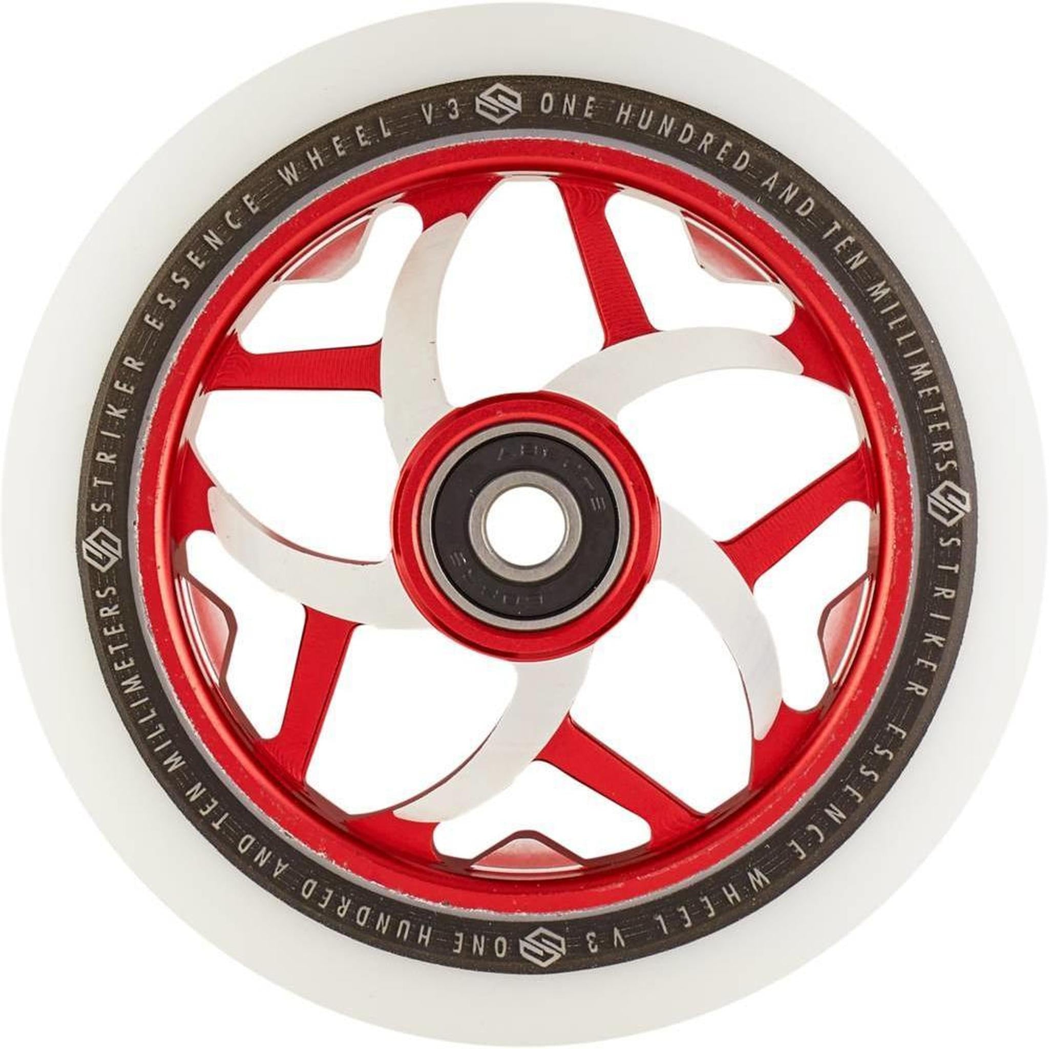 Striker Essence V3 White PU 110mm Rueda Patinete - Rojo- Scootworld.es