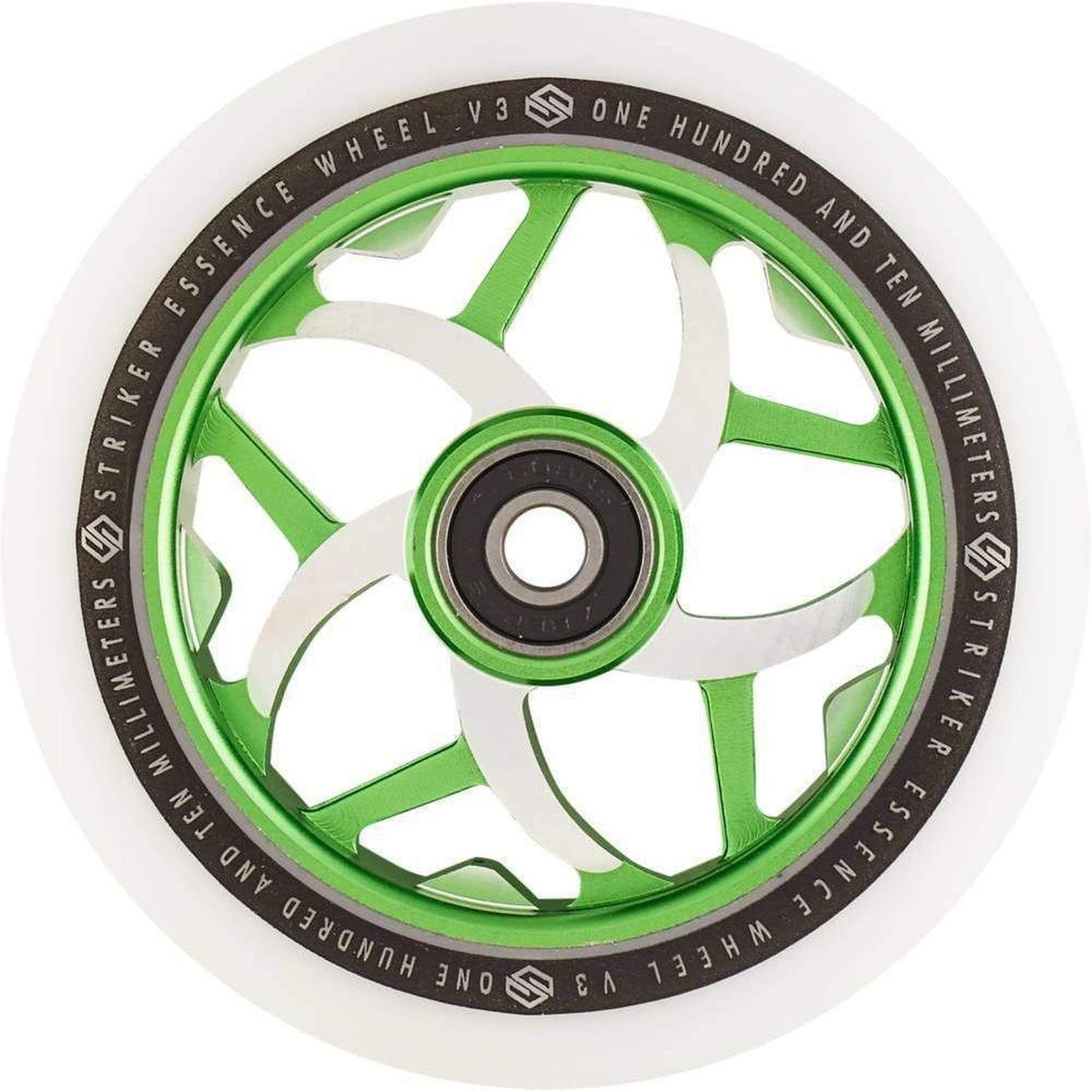 Striker Essence V3 White PU 110mm Rueda Patinete - Verde- Scootworld.es