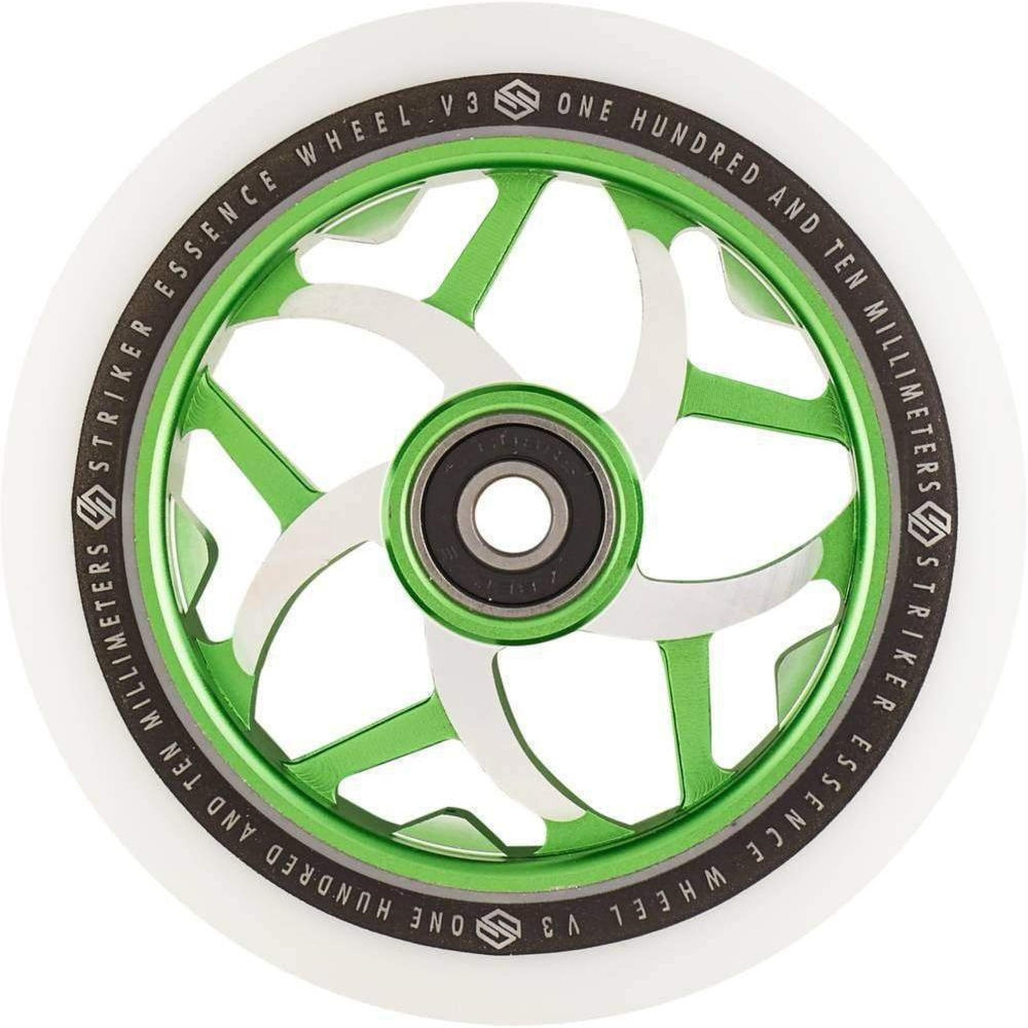 Striker Essence V3 White PU 110mm Rueda Patinete - Verde- Scootworld.es