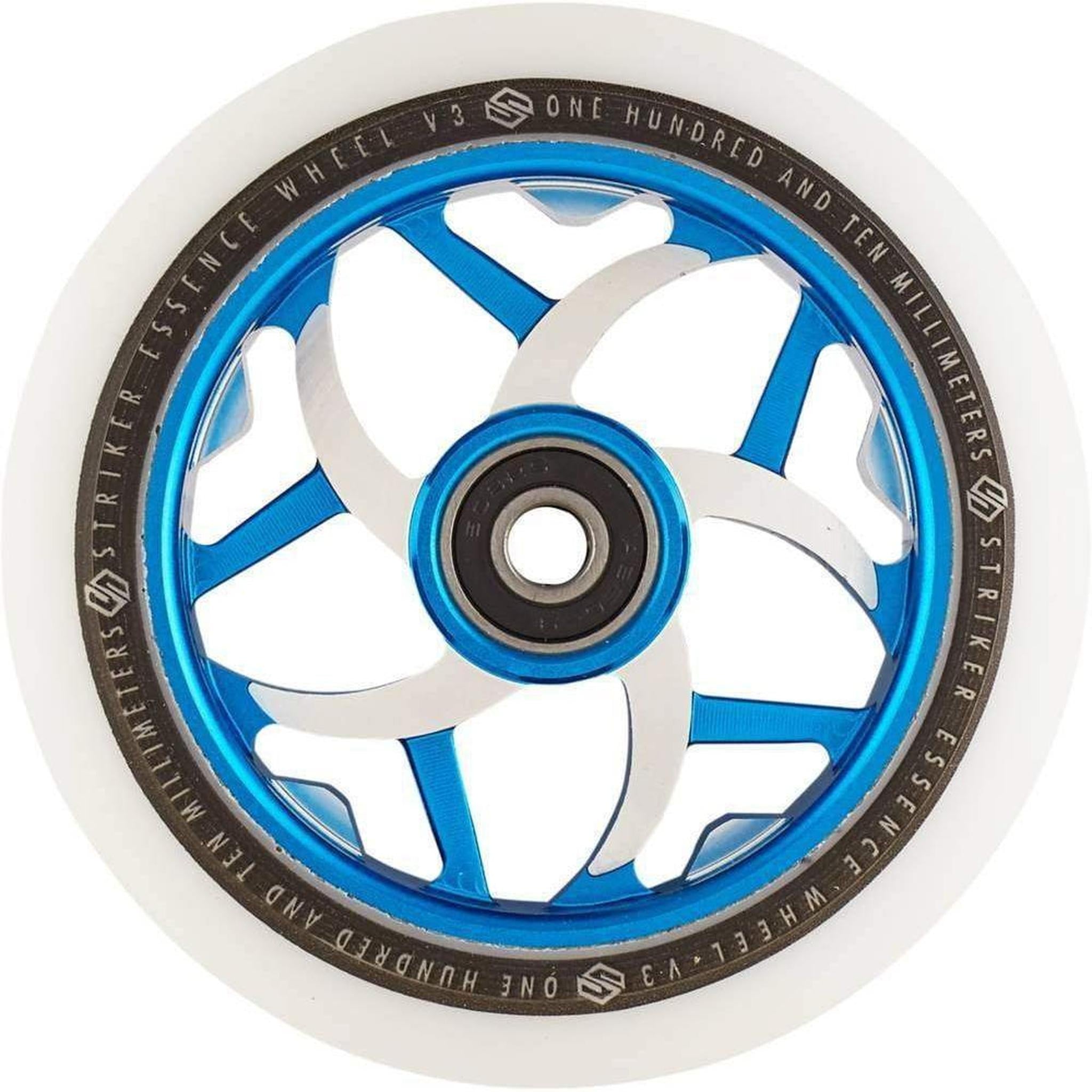 Striker Essence V3 White PU 110mm Rueda Patinete - Azul- Scootworld.es