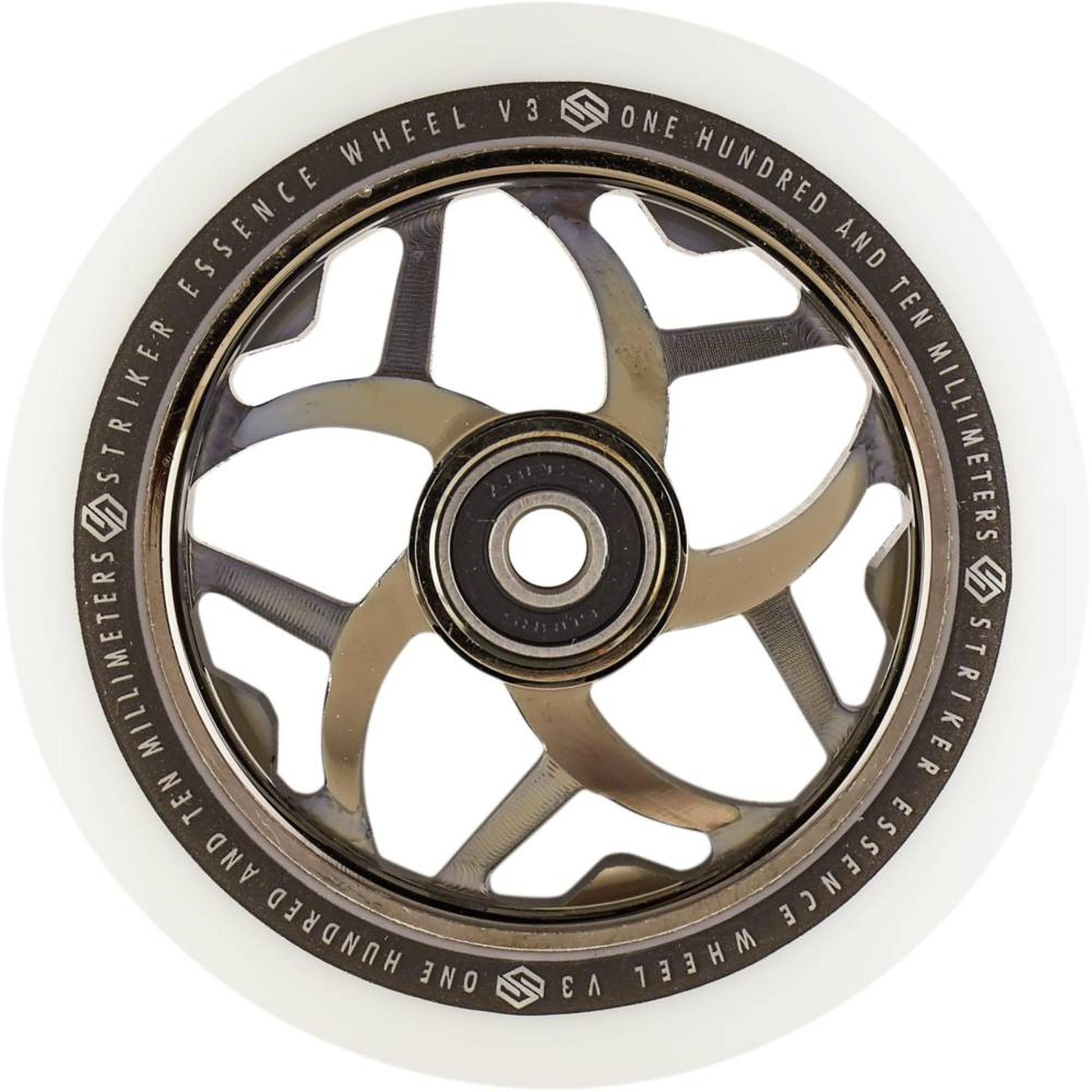Striker Essence V3 White PU 110mm Rueda Patinete - Negro metalizado- Scootworld.es