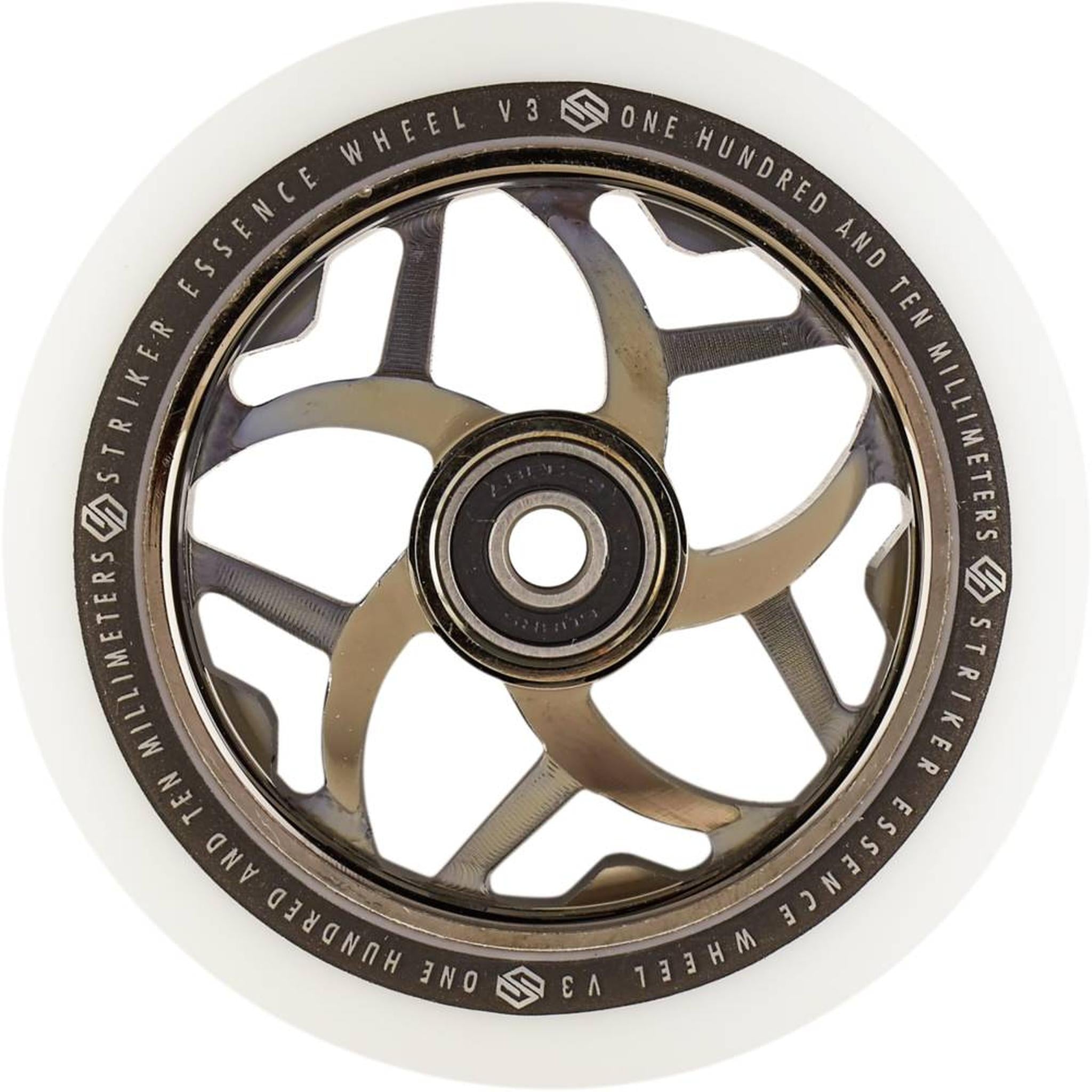 Striker Essence V3 White PU 110mm Rueda Patinete - Negro metalizado- Scootworld.es