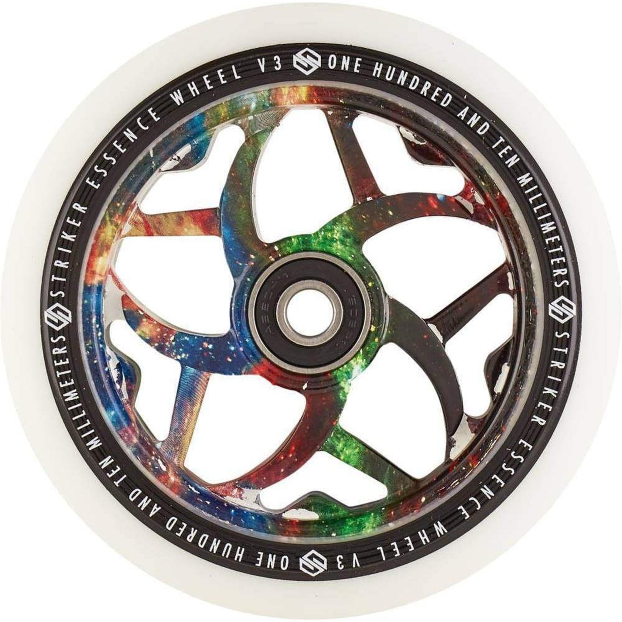 Striker Essence V3 White PU 110mm Rueda Patinete - Galaxy Mix- Scootworld.es