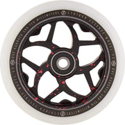 Striker Essence V3 White PU 110mm Rueda Patinete - Splash Negro/Rojo- Scootworld.es