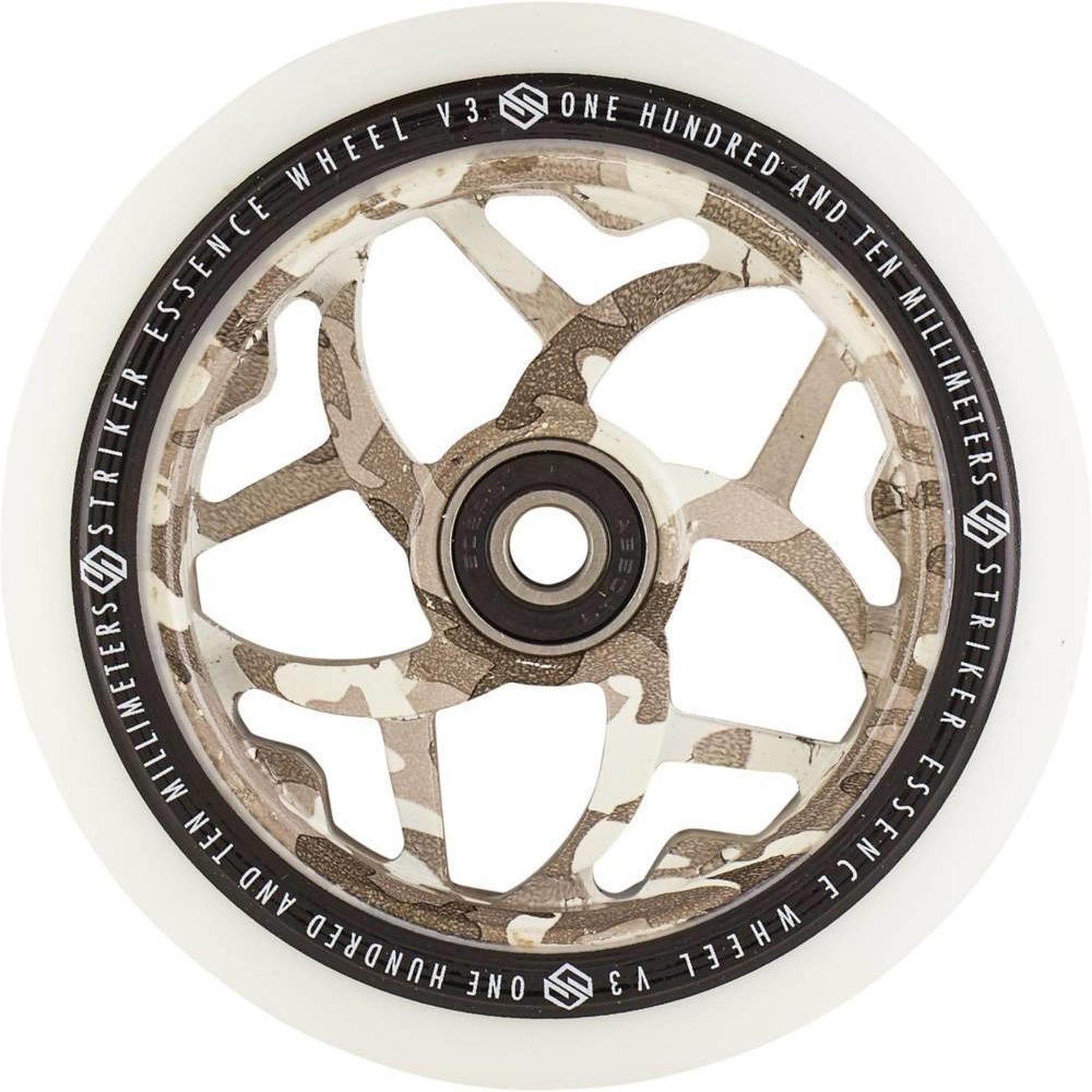 Striker Essence V3 White PU 110mm Rueda Patinete - Camuflaje Nieve- Scootworld.es