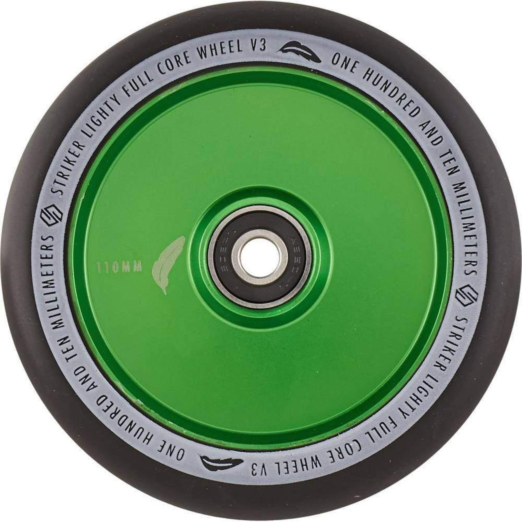 Striker Lighty Fullcore V3 Black PU 110mm Rueda Patinete - Verde- Scootworld.es