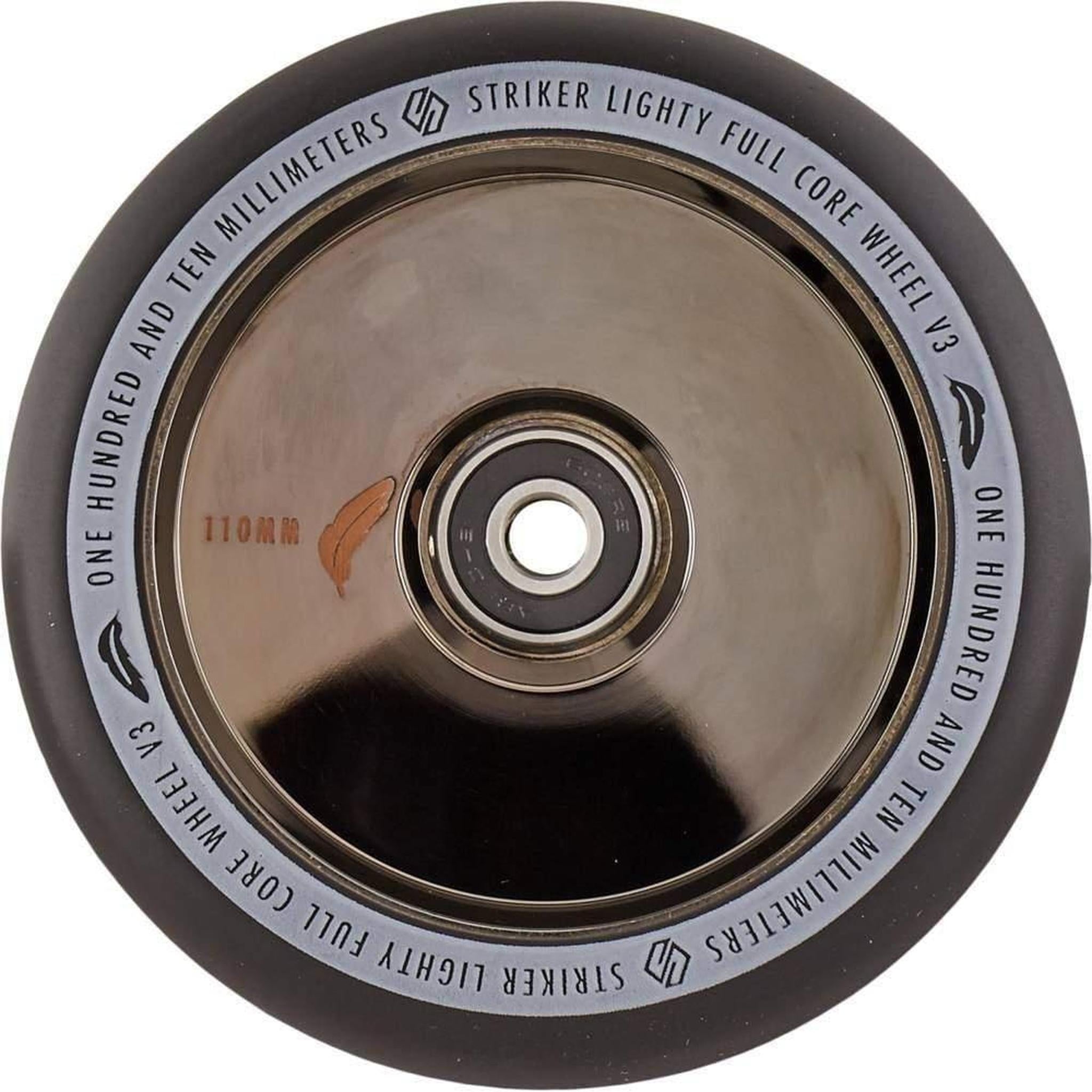 Striker Lighty Fullcore V3 Black PU 110mm Rueda Patinete - Negro metalizado- Scootworld.es