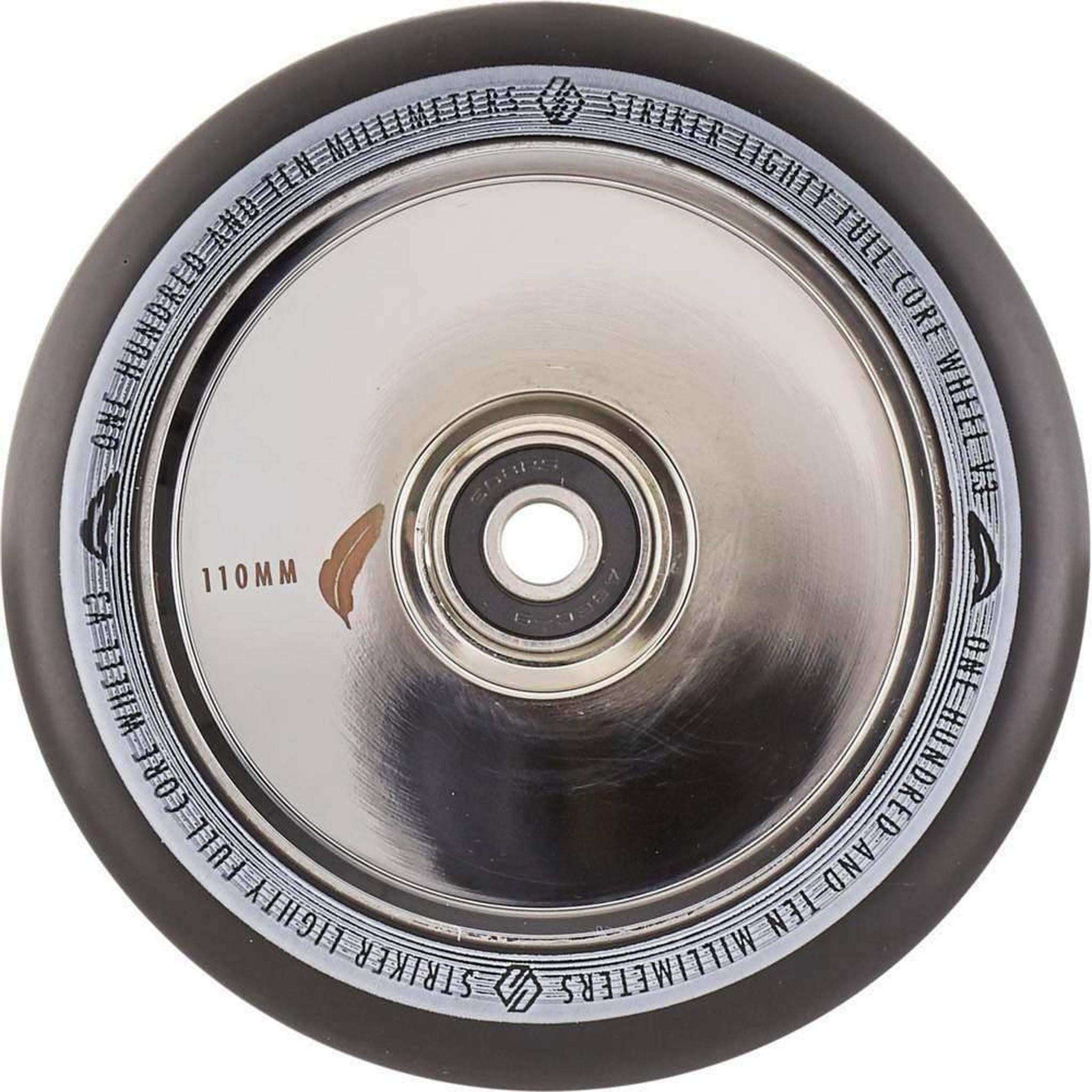 Striker Lighty Fullcore V3 Black PU 110mm Rueda Patinete - Cromado- Scootworld.es