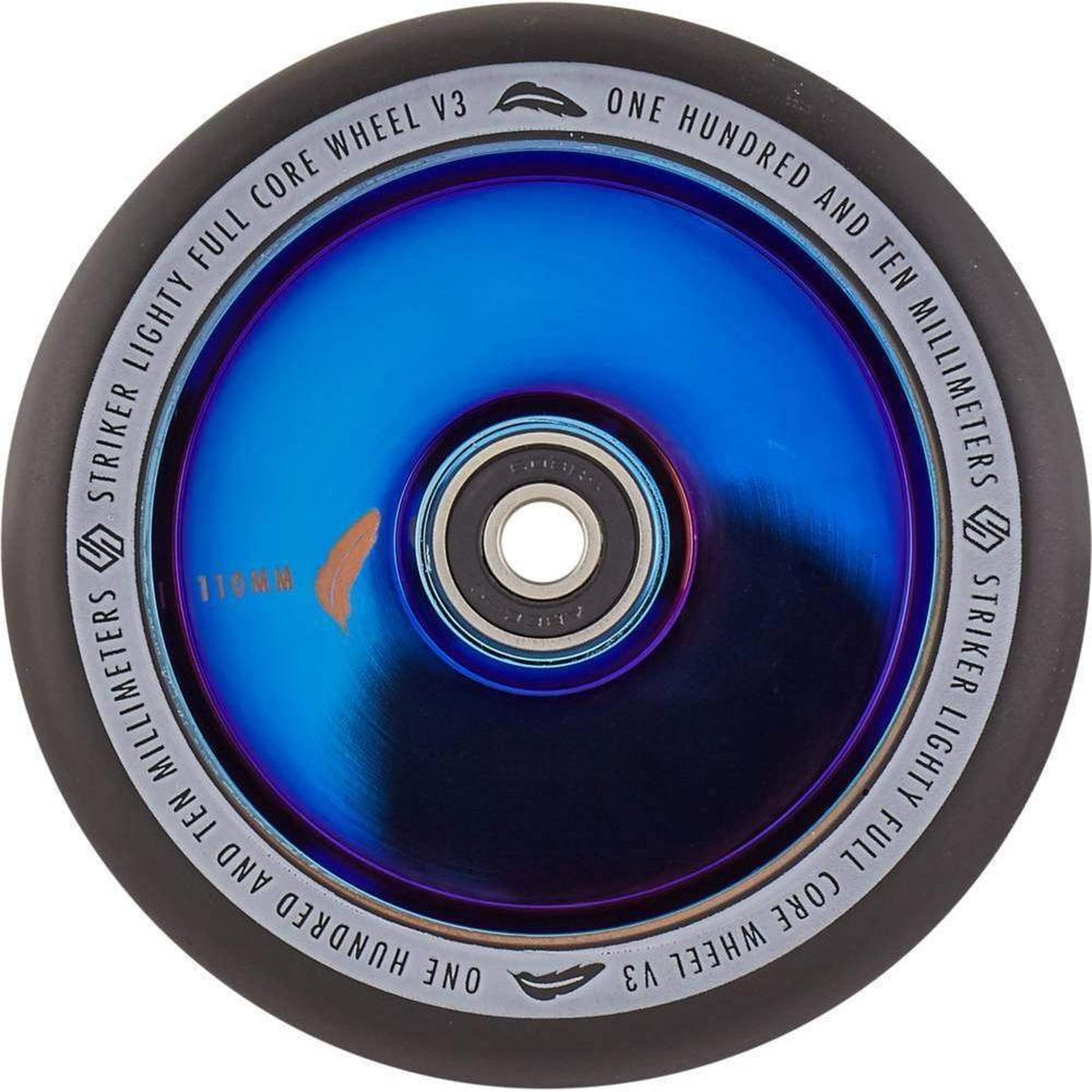 Striker Lighty Fullcore V3 Black PU 110mm Rueda Patinete - Azul Cromo- Scootworld.es