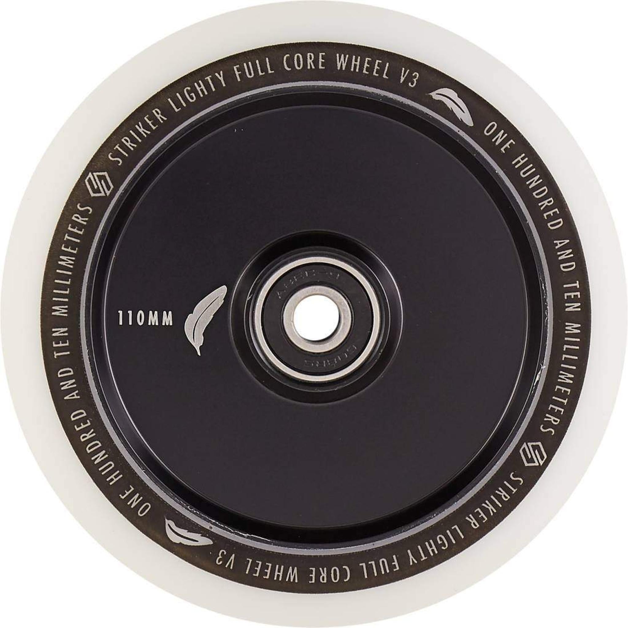 Striker Lighty Fullcore V3 White PU 110mm Rueda Patinete - Negro- Scootworld.es