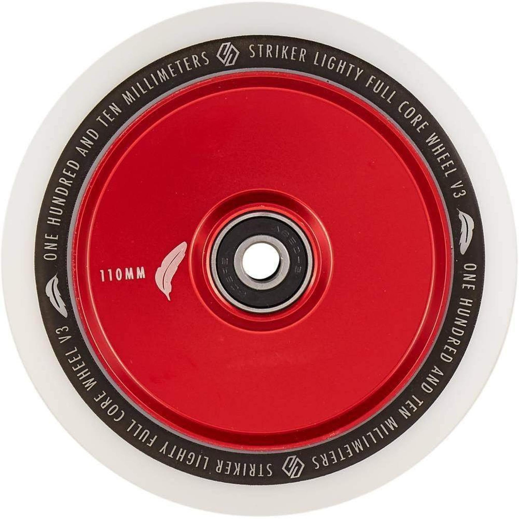 Striker Lighty Fullcore V3 White PU 110mm Rueda Patinete - Rojo- Scootworld.es