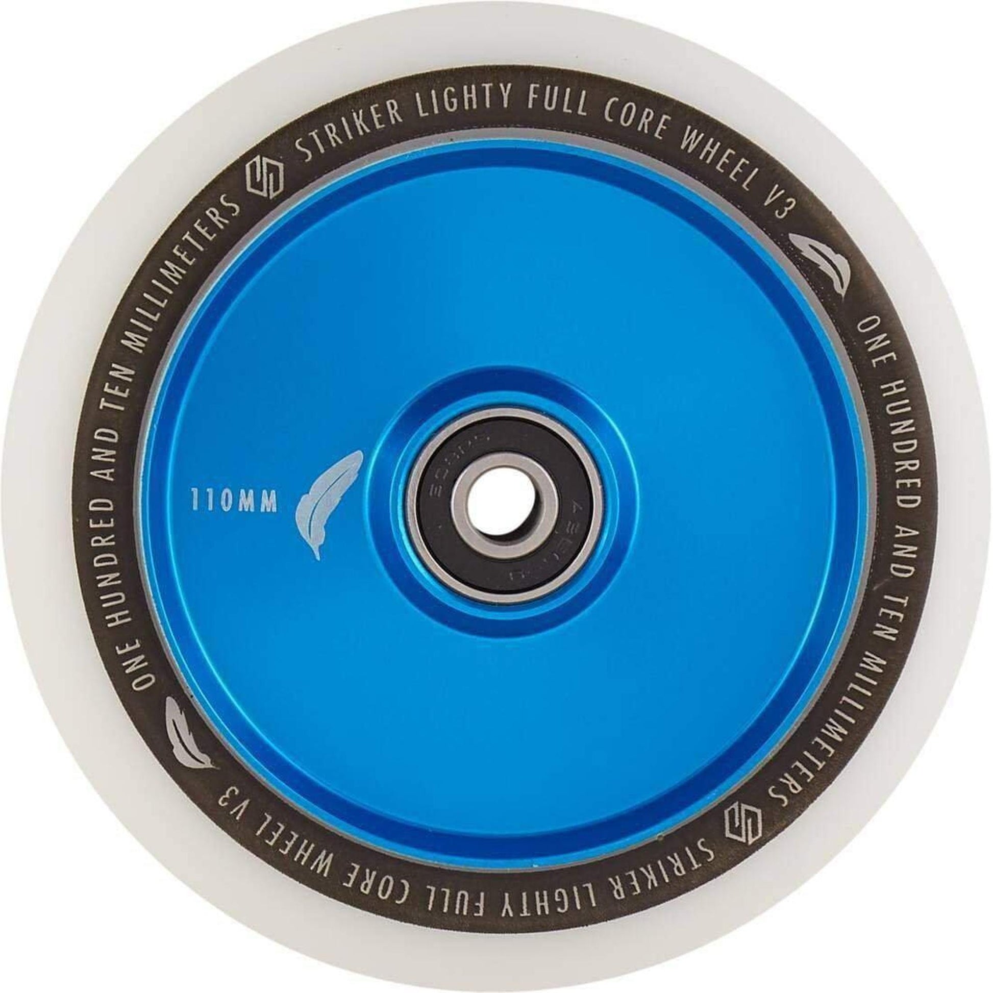 Striker Lighty Fullcore V3 White PU 110mm Rueda Patinete - Azul- Scootworld.es