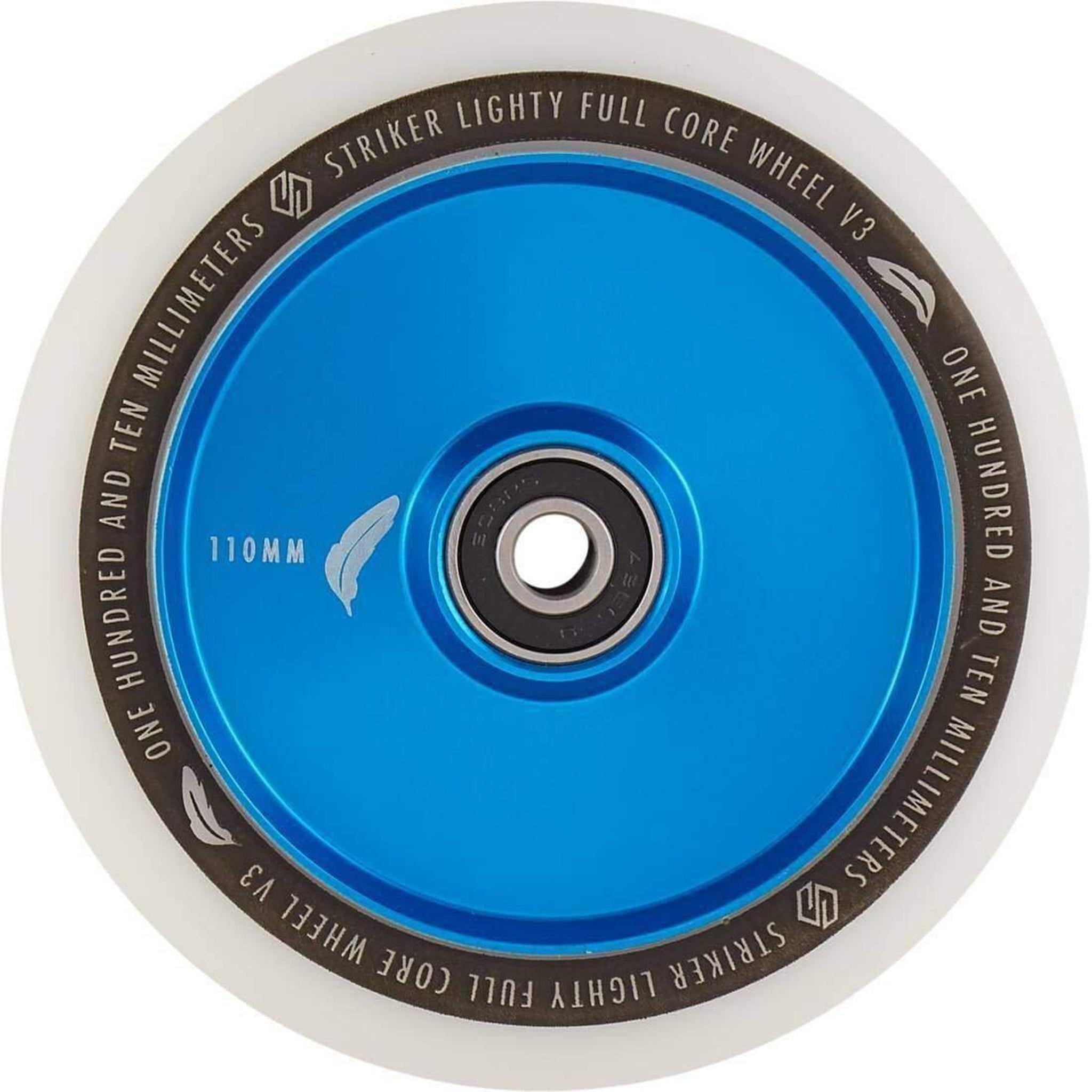 Striker Lighty Fullcore V3 White PU 110mm Rueda Patinete - Azul- Scootworld.es