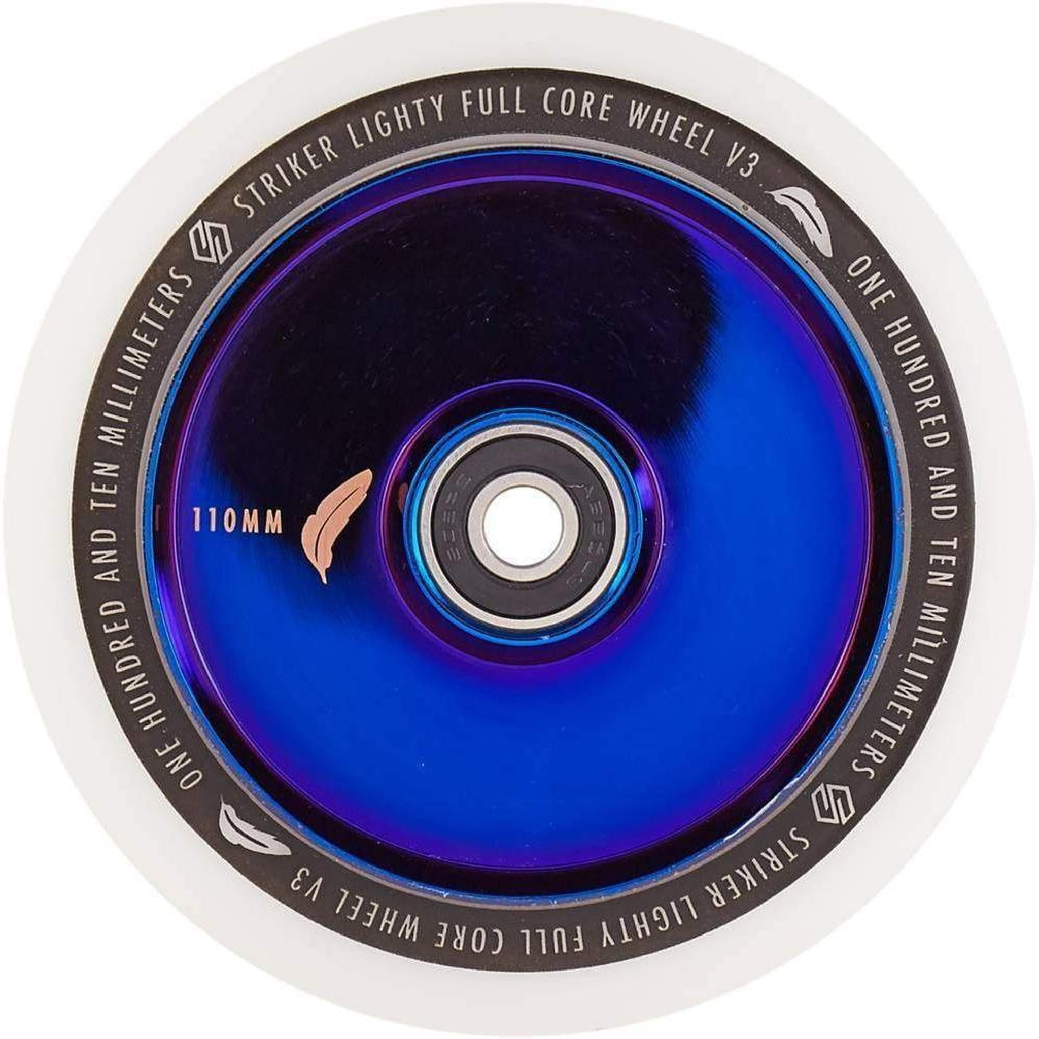 Striker Lighty Fullcore V3 White PU 110mm Rueda Patinete - Azul Cromo- Scootworld.es