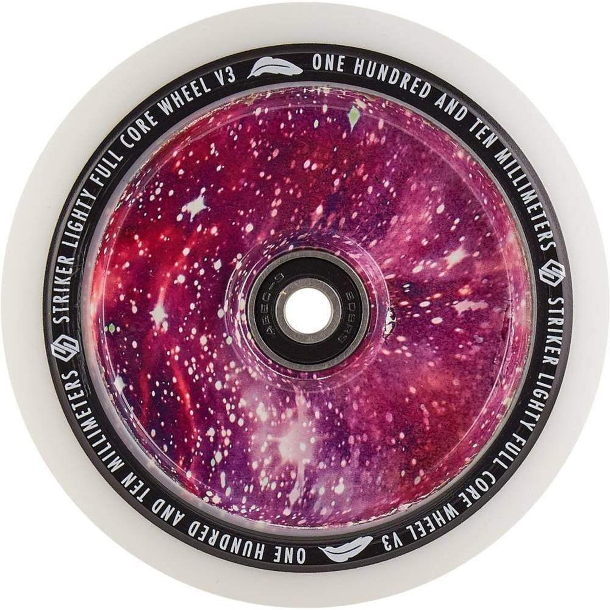 Striker Lighty Fullcore V3 White PU 110mm Rueda Patinete - Morado Galaxy- Scootworld.es